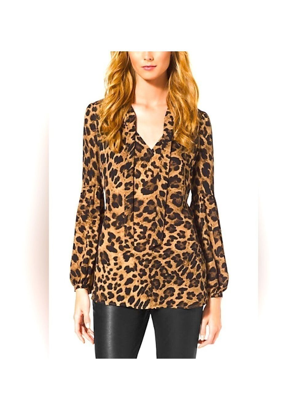 Nwot Michael Kors Animal Print Blouse Size 8 (Medium or Large)